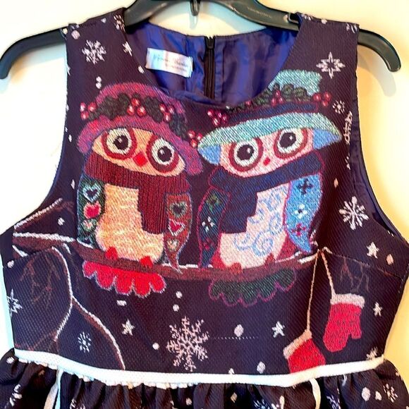 Dress with Owls Sleeveless Women's Size Large - Picture 5 of 7